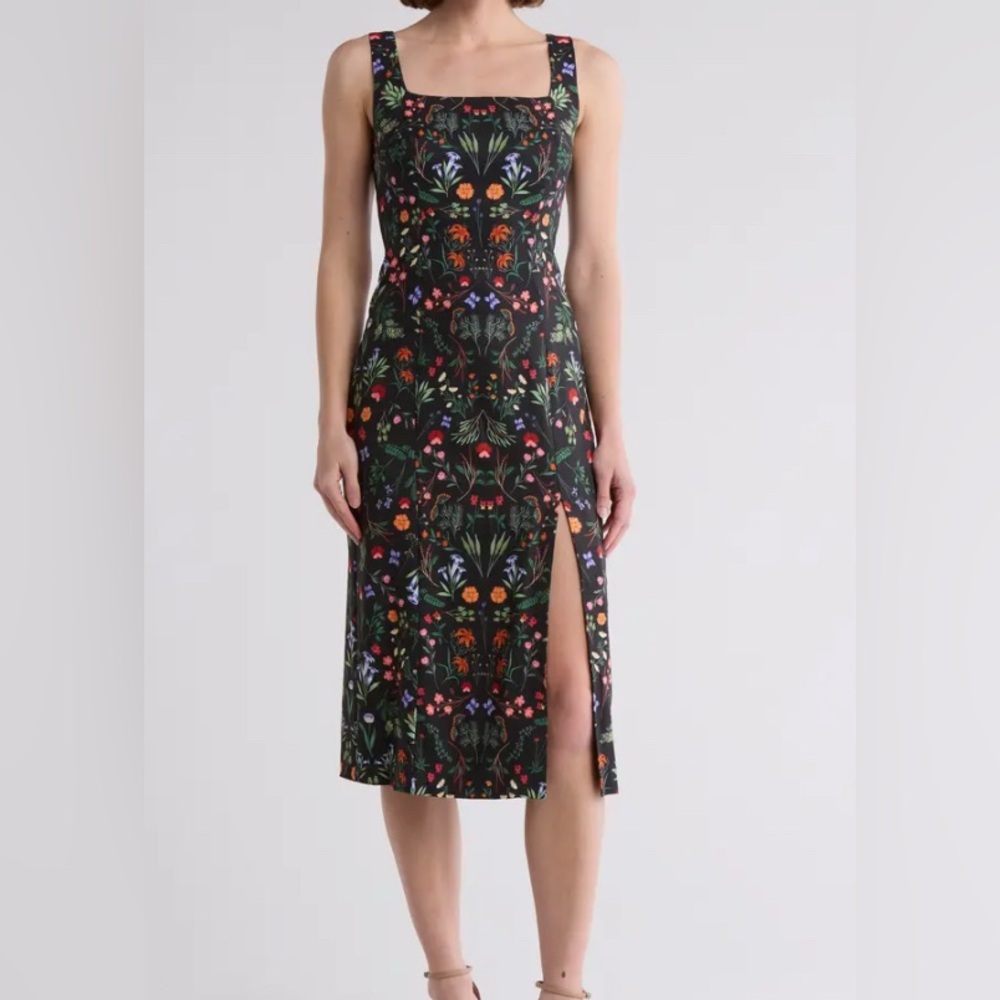 Hutch Black Dress with Colorful Floral Design